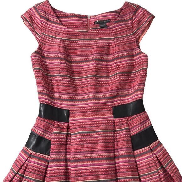 A/X Armani Echange Cap Sleeve Pleated Dress Size 2 - Picture 3 of 16